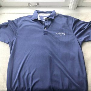 Callaway Mens Opti Dri Short Sleeve Golf Polo Shirt Large Blue-Great Condition!